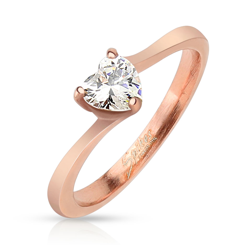 Šperky4U Ocelový prsten se zirkonem - velikost 52 - OPR1707-52