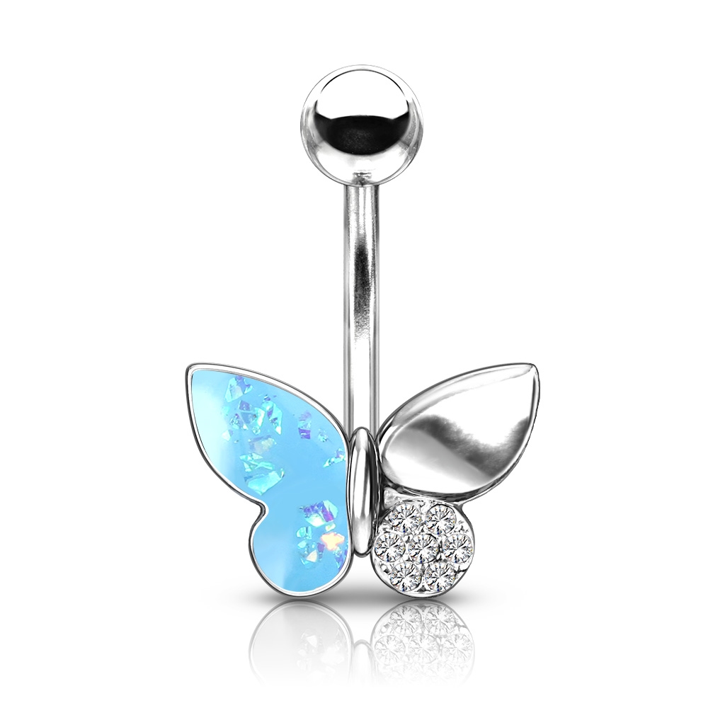Šperky4U Piercing do pupíku motýlek - WP01331-Q
