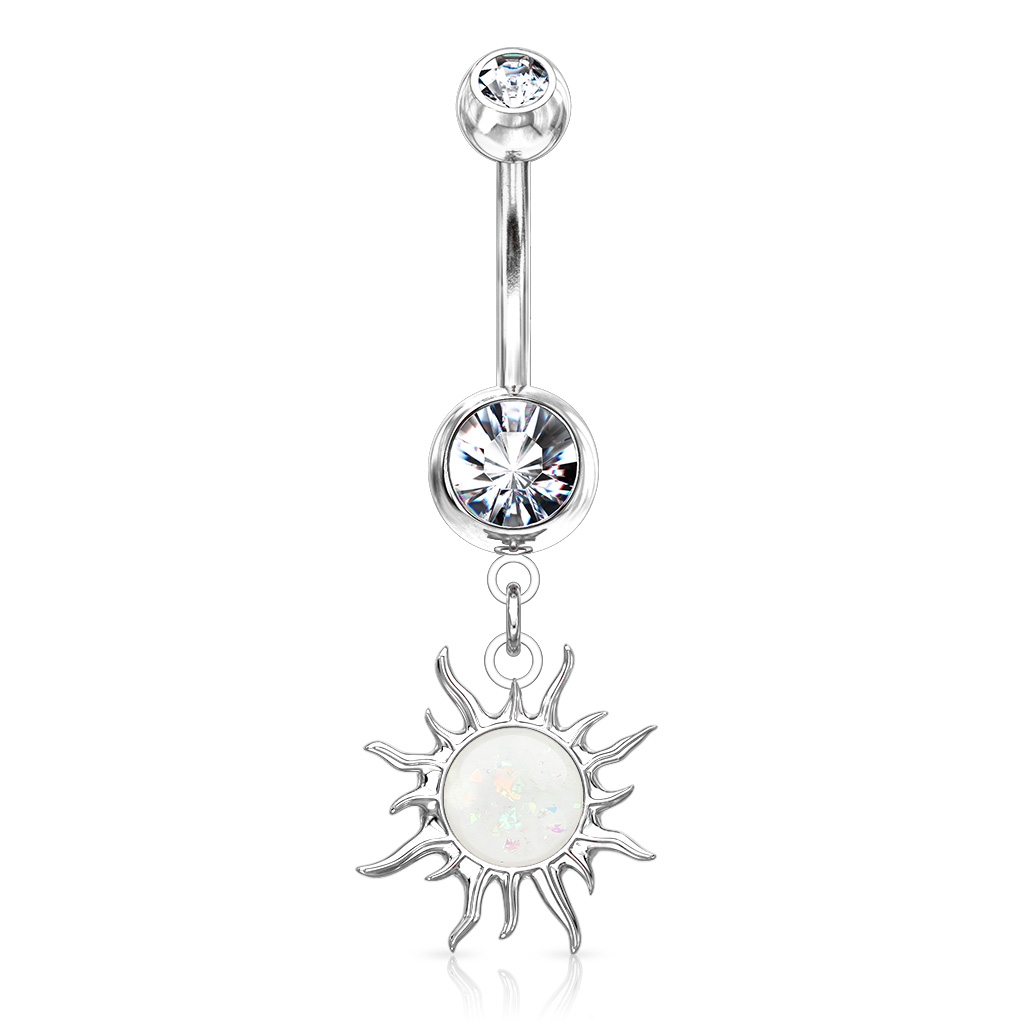 Šperky4U Visací piercing do pupíku sluníčko - WP01337-C