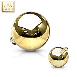 Zlatý piercing - mikrodermál kulička, Au 585/1000