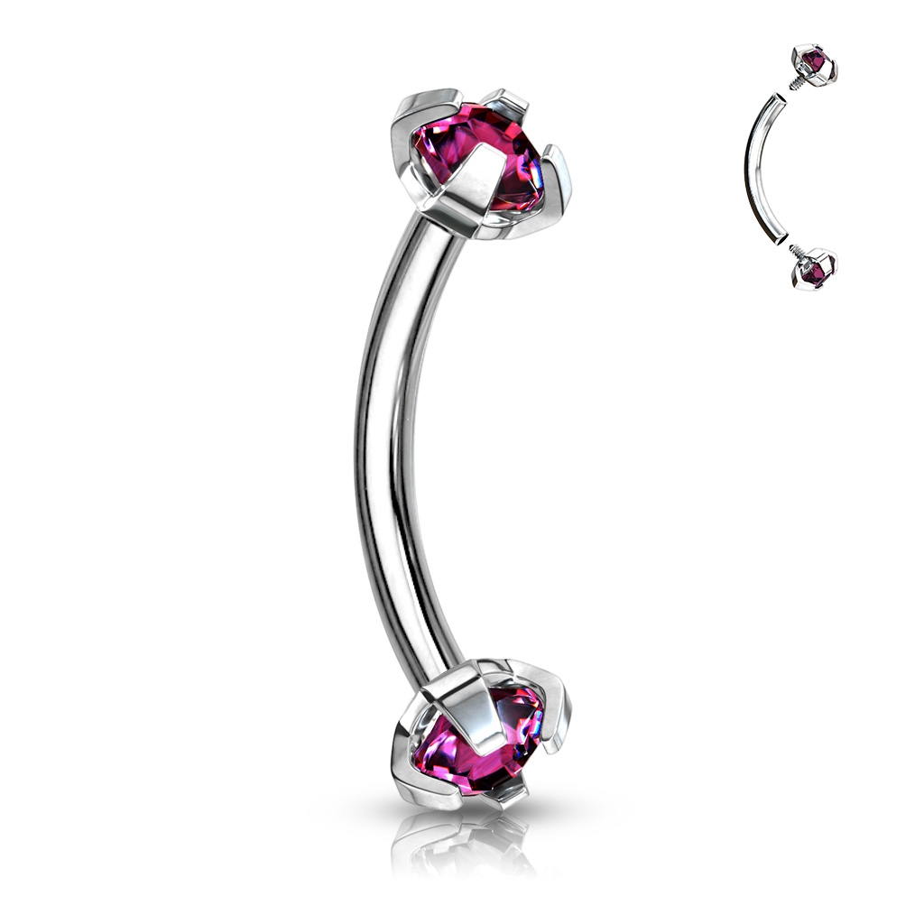 Šperky4U Piercing do obočí s vnitřním závitem - OB01005-A