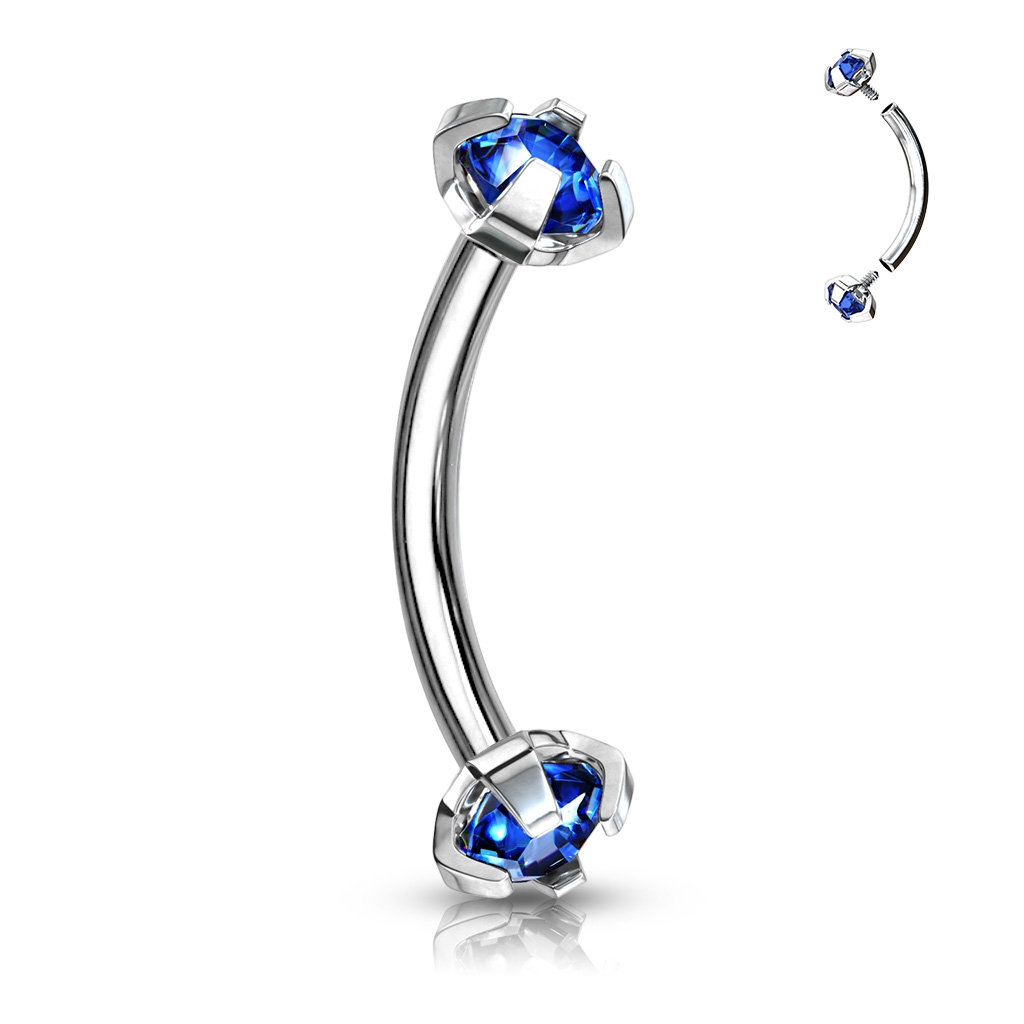 Šperky4U Piercing do obočí s vnitřním závitem - OB01005-B