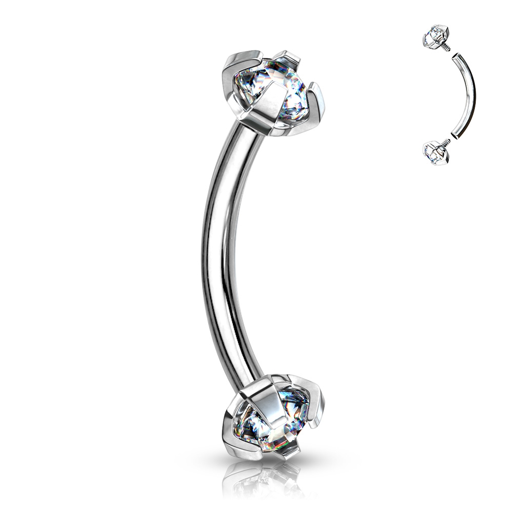 Šperky4U Piercing do obočí s vnitřním závitem - OB01005-C