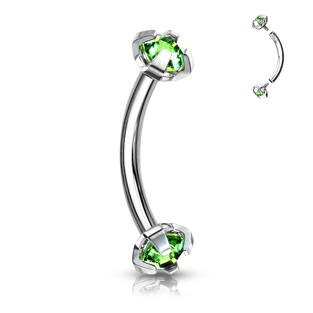 Šperky4U Piercing do obočí s vnitřním závitem - OB01005-G