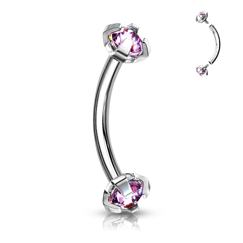 Šperky4U Piercing do obočí s vnitřním závitem - OB01005-P