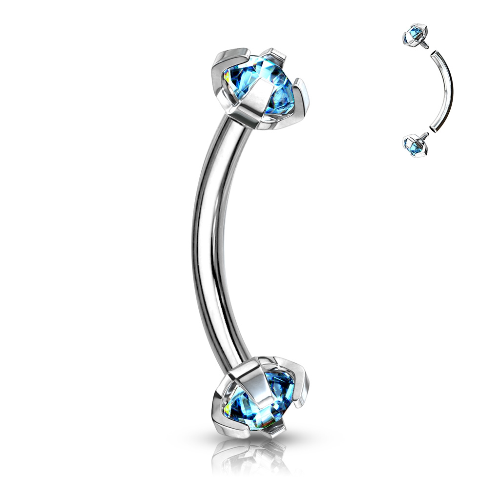 Šperky4U Piercing do obočí s vnitřním závitem - OB01005-Q