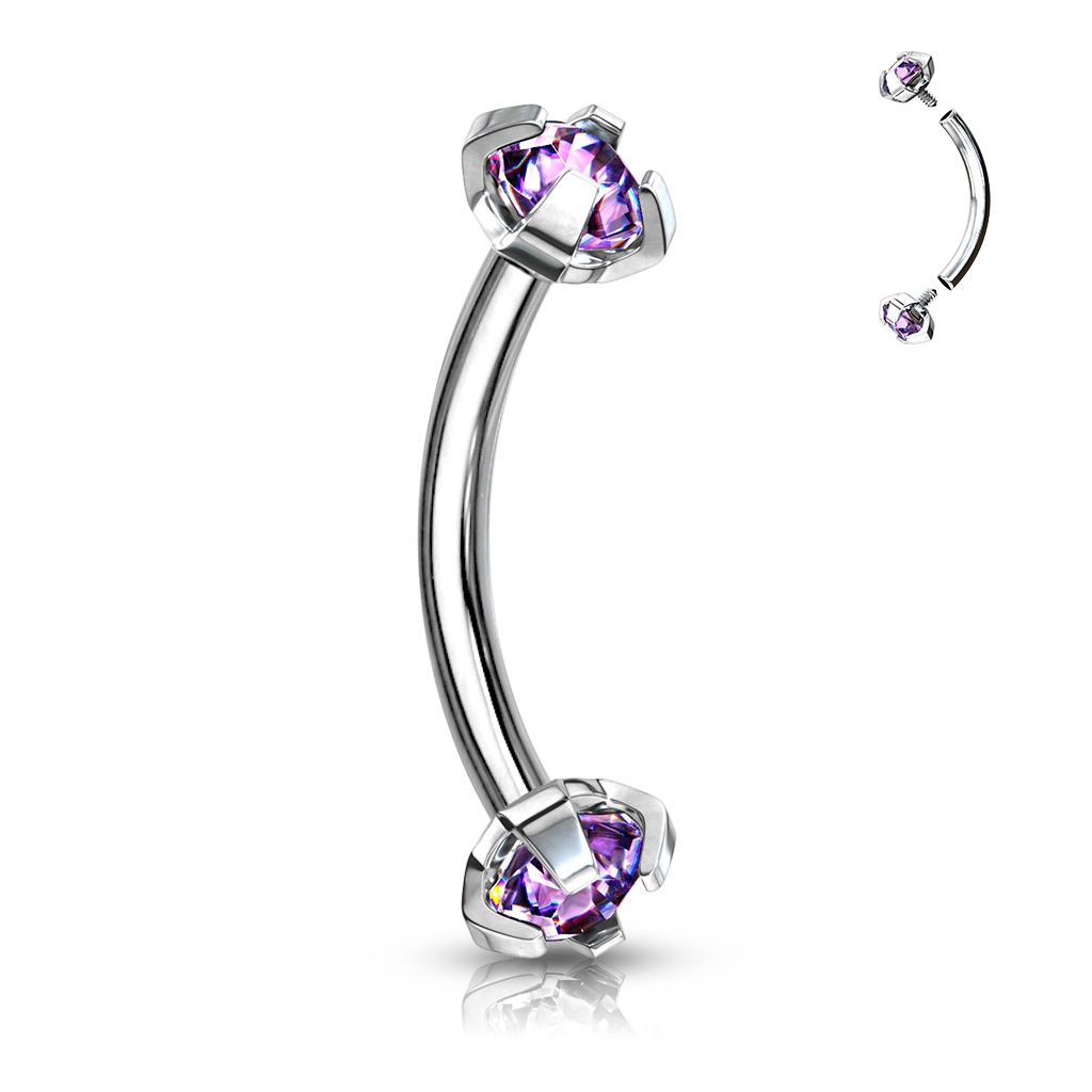 Šperky4U Piercing do obočí s vnitřním závitem - OB01005-TZ