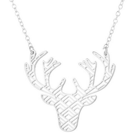 Postriebrený náhrdelník - jeleň
