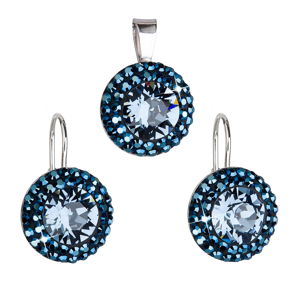 Sada šperkov s kameňmi Crystals from Swarovski ® METALIC BLUE