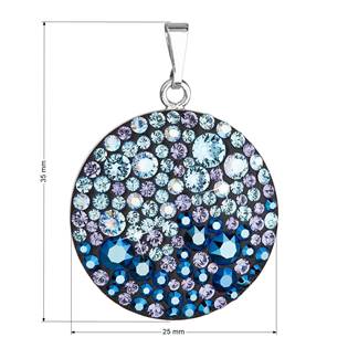 EG1017-BS Stříbrný přívěšek s krystaly Crystals from Swarovski® BLUE STYLE