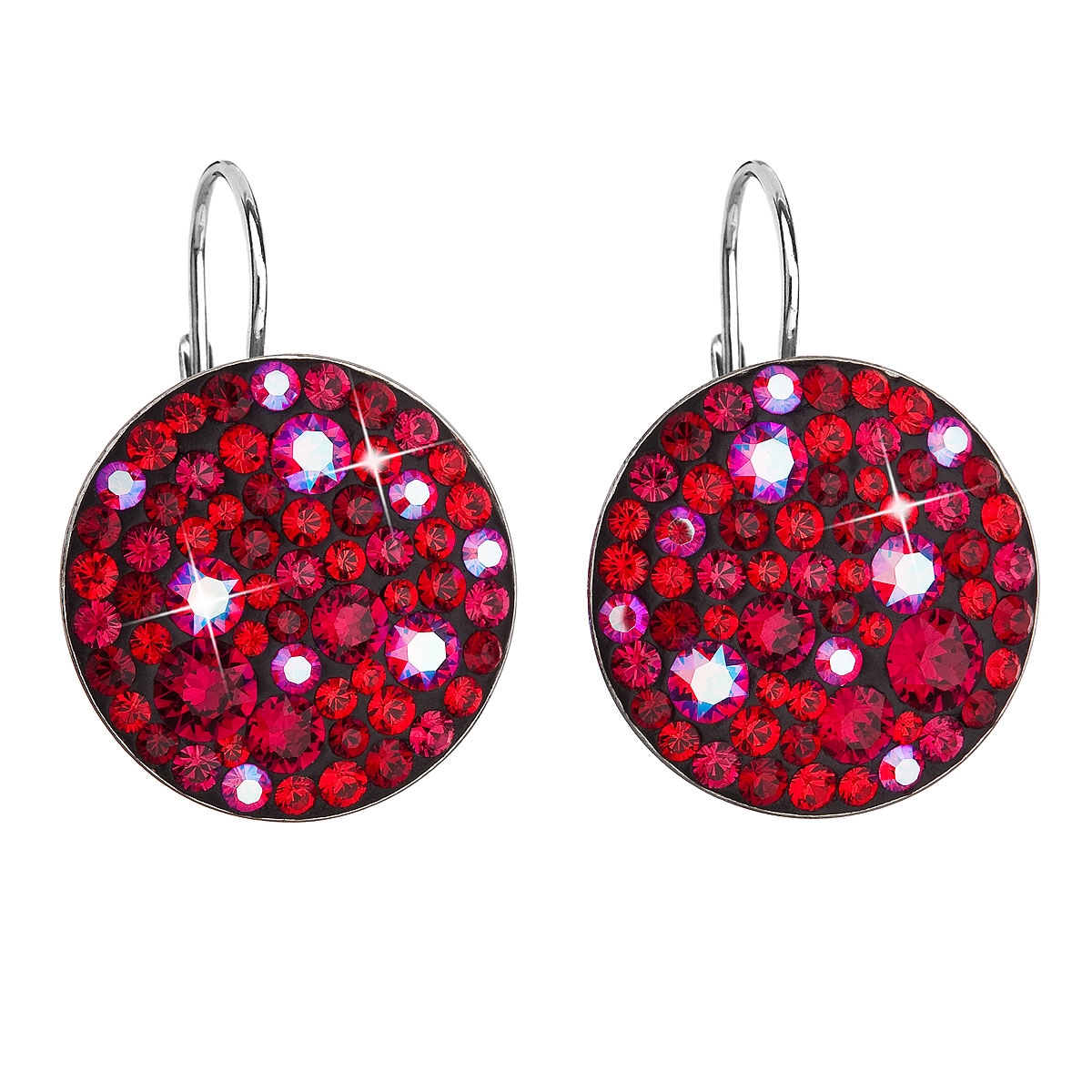 Strieborné náušnice s kryštálmi Crystals from Swarovski ® Cherry