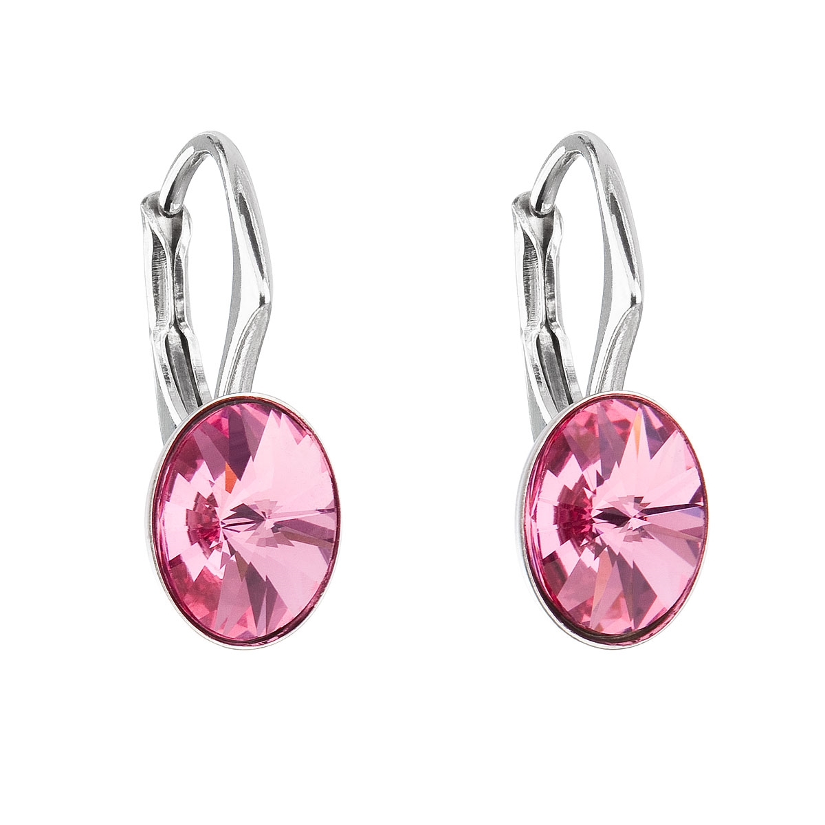 EVOLUTION GROUP CZ Stříbrné náušnice s krystaly Crystals from Swarovski® ROSE - 31276.3 rose