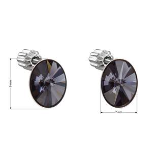 EG2692-SN Stříbrné náušnice s krystaly Crystals from Swarovski® SILVER NIGHT
