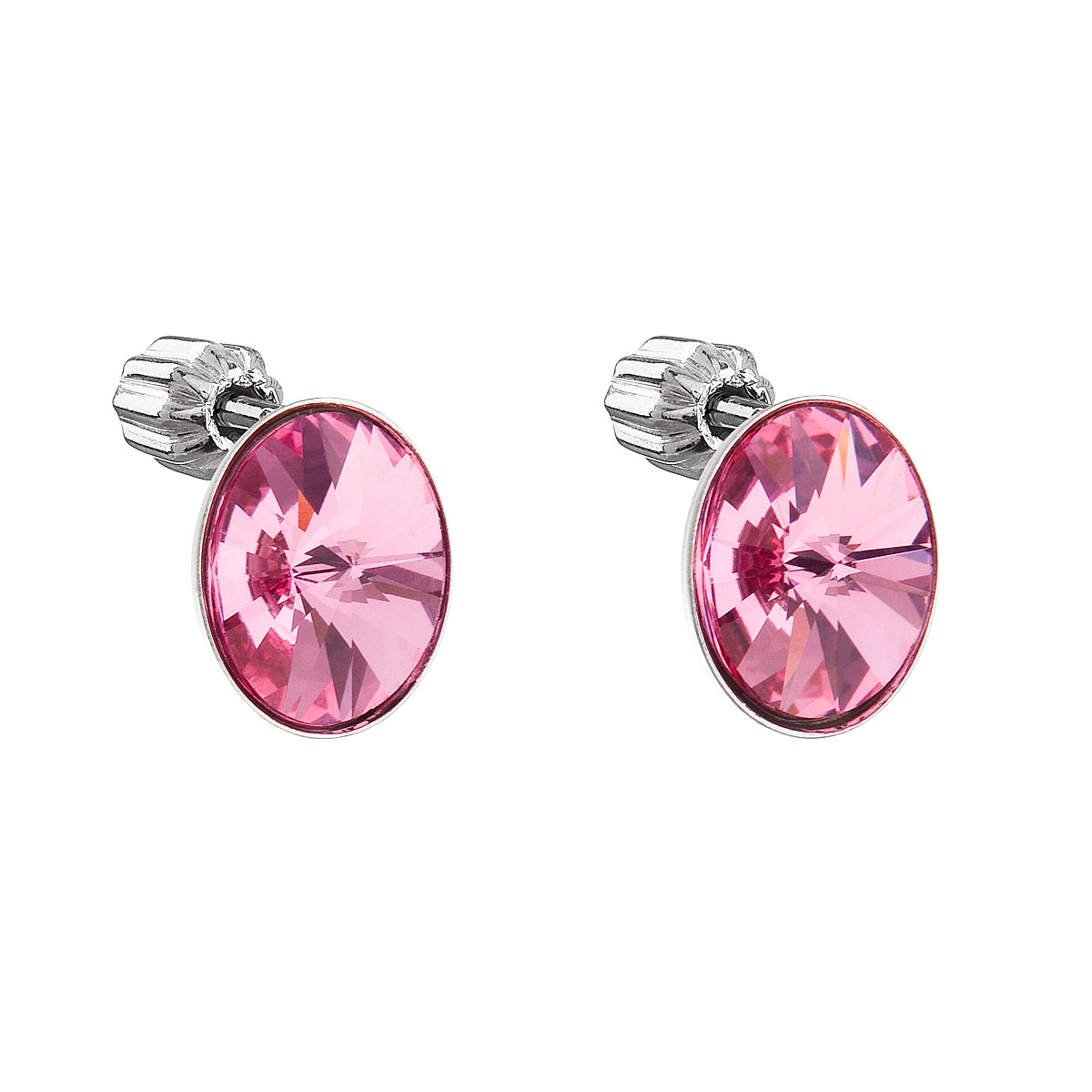 Strieborné náušnice s kryštálmi Crystals from Swarovski ® ROSE