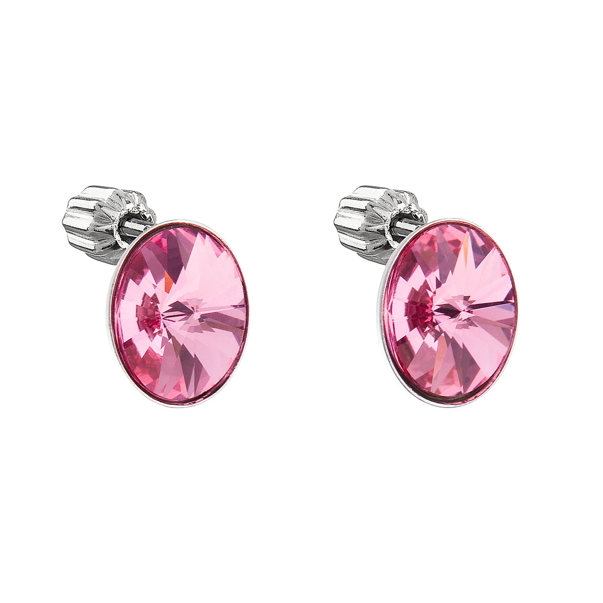 EVOLUTION GROUP CZ Stříbrné náušnice s krystaly Crystals from Swarovski® ROSE - 31274.3 rose