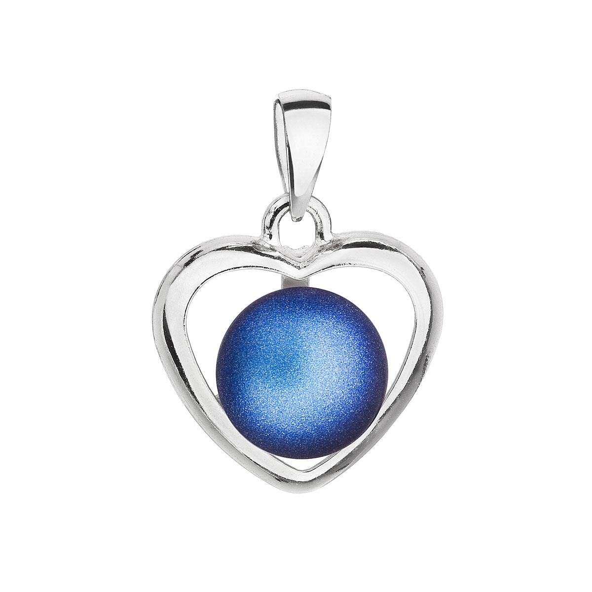 Strieborný prívesok s modrou Swarovski perlou