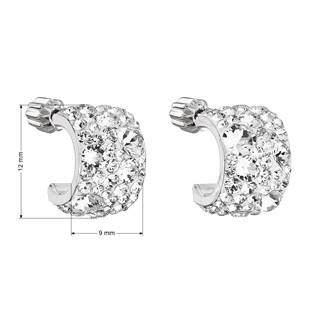 EG2698-CR Stříbrné náušnice půlkruh s kameny Crystals from Swarovski® CRYSTAL