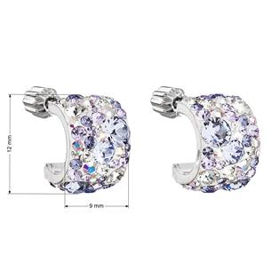 EG2698-VI Stříbrné náušnice půlkruh s kameny Crystals from Swarovski® VIOLET