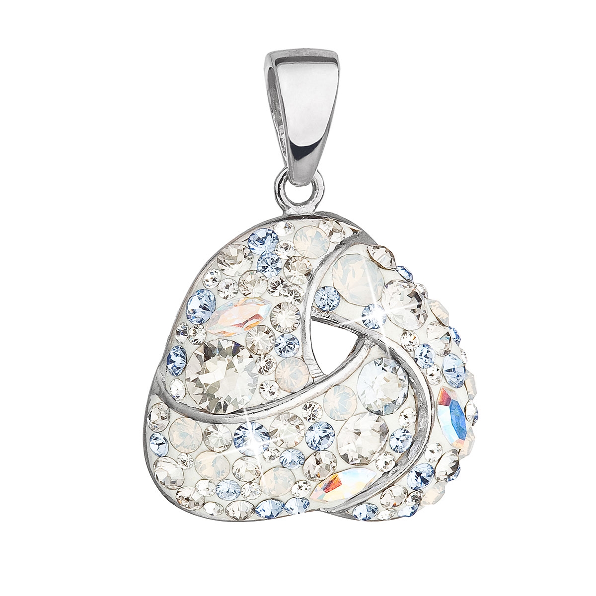 Strieborný prívesok s kryštálmi Crystals from Swarovski ® LIGHT SAPPHIRE