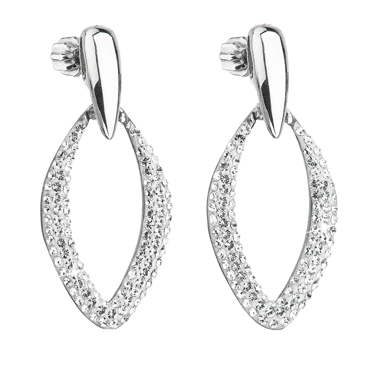 Strieborné visiace náušnice s Crystals from Swarovski ®