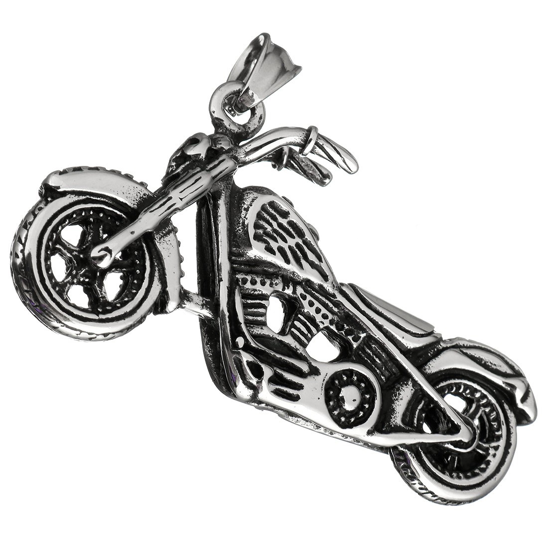 Šperky4U Ocelový přívěšek - motorka chopper - OPP1720