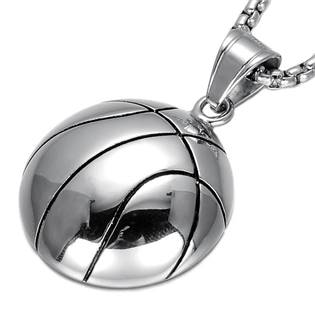 Ocelový přívěšek -  basketbalový míč velký