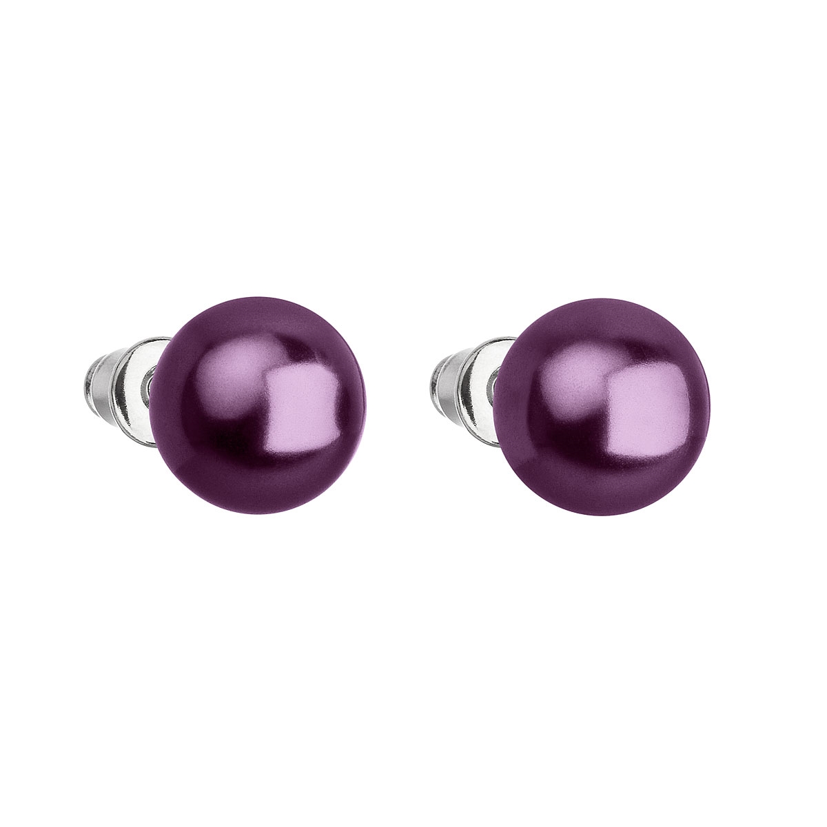 Náušnice bižutéria s fialovou Swarovski perlou