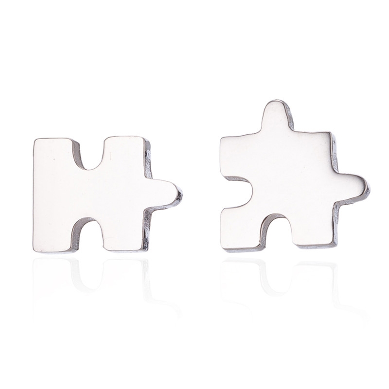 Oceľové náušnice PUZZLE