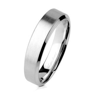 Ocelový prsten matný, šíře 4 mm