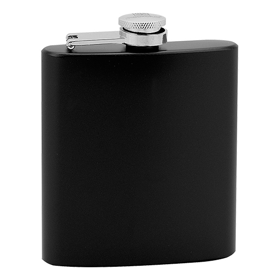 MEEX Černá ocelová kapesní lahev - placatka 175 ml - 97105