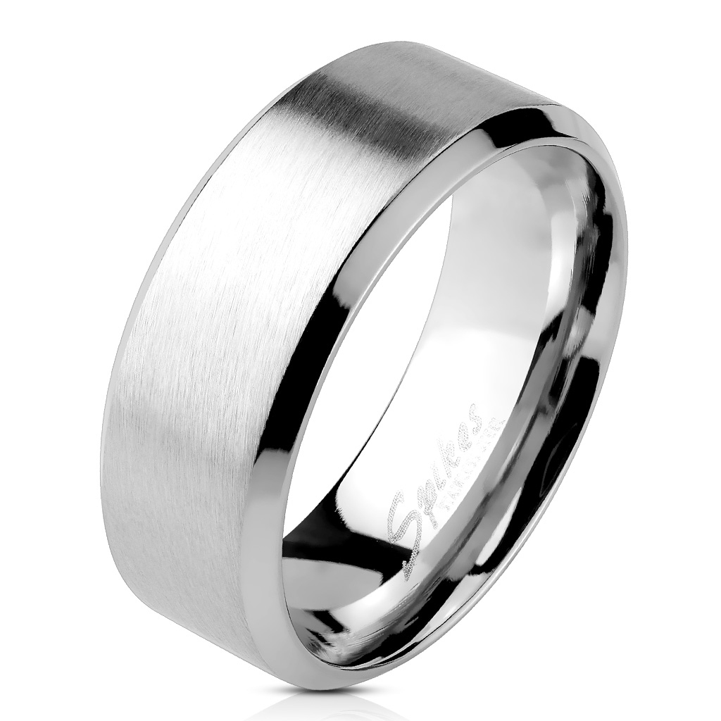 Oceľový prsteň matný, šírka 8 mm