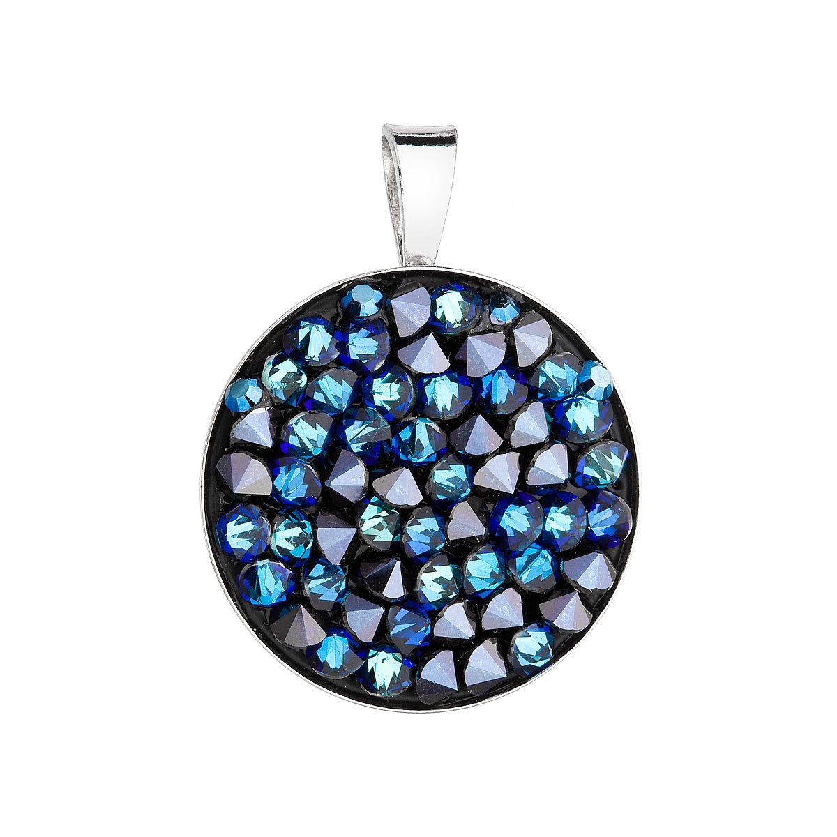 Strieborný prívesok ROCKS Crystals from Swarovski ® Bermuda Blue