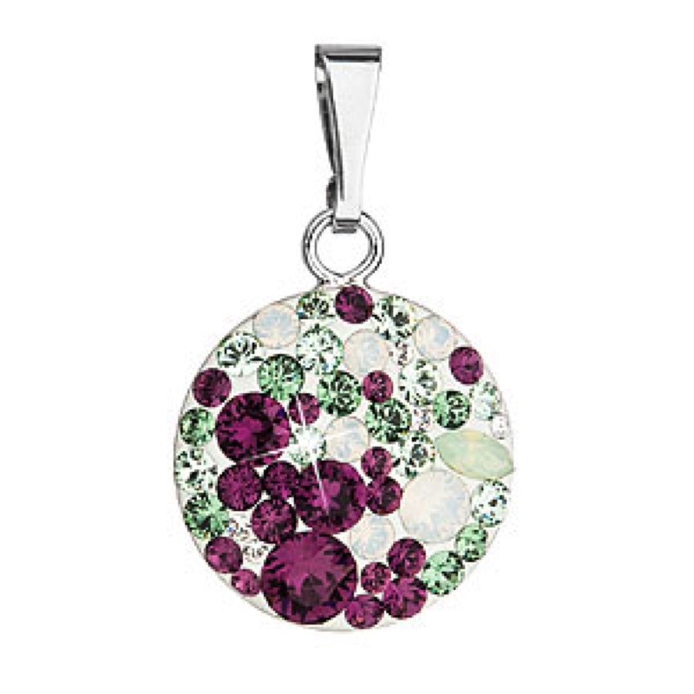 Strieborný prívesok s kryštálmi Swarovski amethyst plum