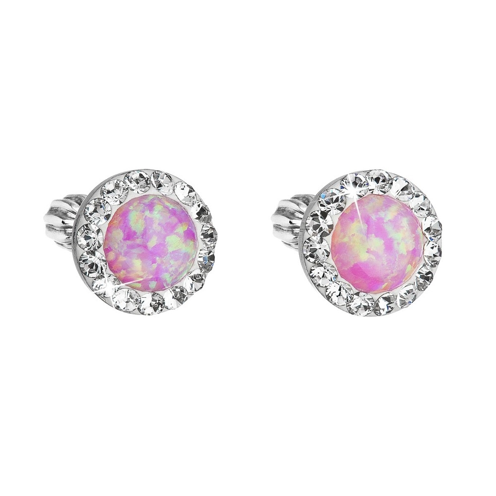 Náušnice s kamienkami Crystals from Swarovski ® ružový opál
