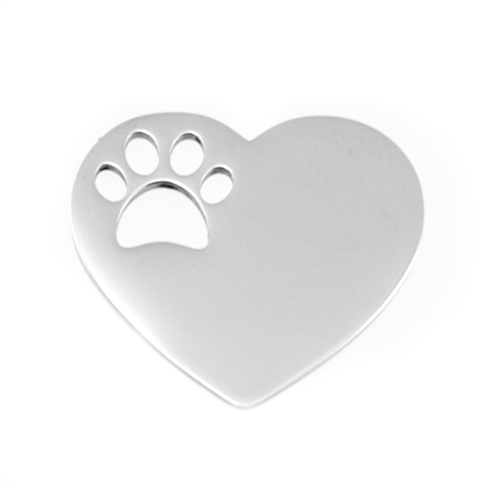 Šperky4U Ocelový přívěšek srdce s psí tlapkou - DR1289