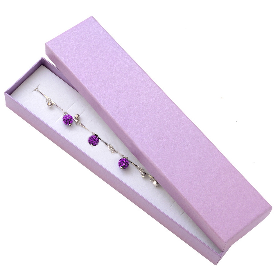 Šperky4U Dárková krabička na náramek - perleťově fialová - KR0325-VI