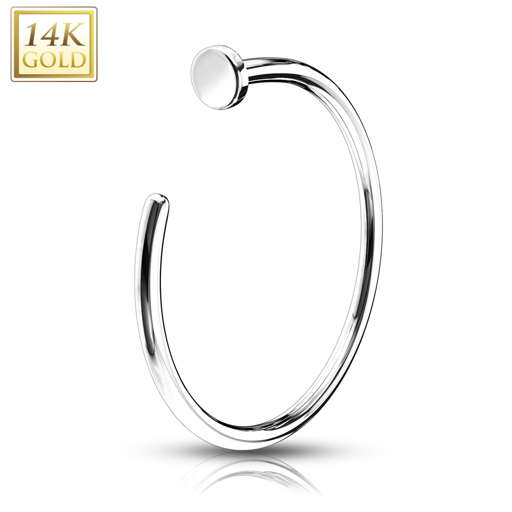 Šperky4U Zlatý piercing do nosu kruh, Au 585/1000 - ZL01040-0810-WG