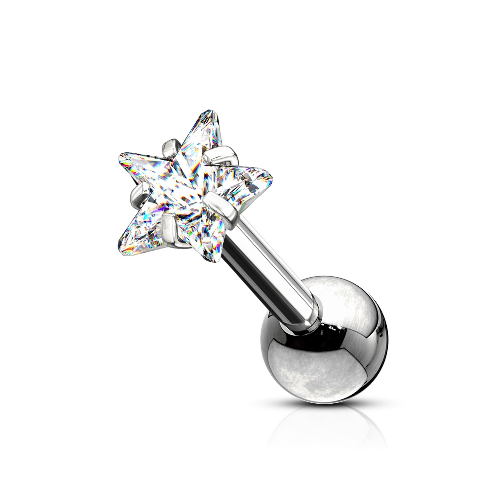 Šperky4U Cartilage piercing do ucha, hvězda - CP1050-03