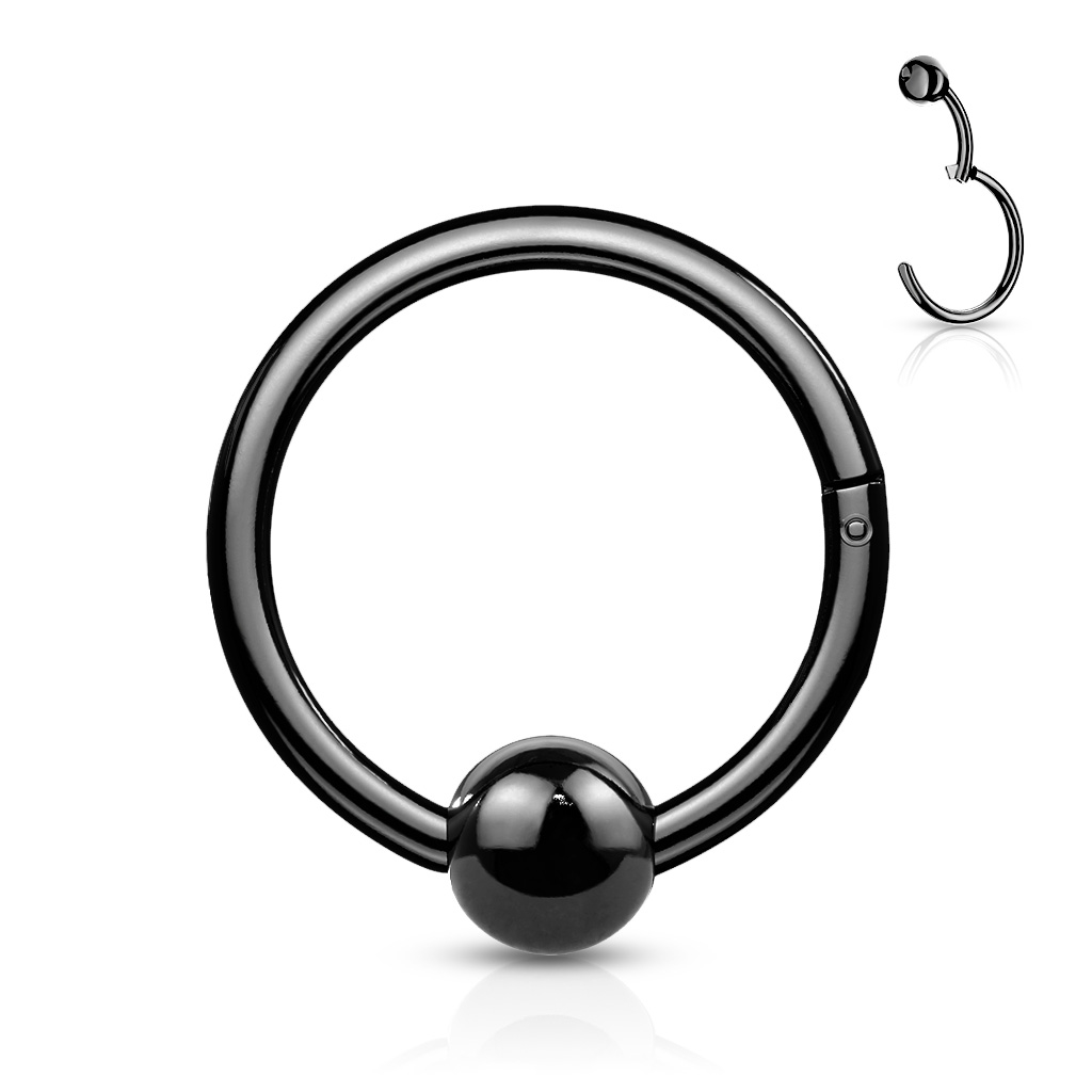 Šperky4U Piercing segment kruh s kuličkou 1,2 x 8 mm - K1040-K