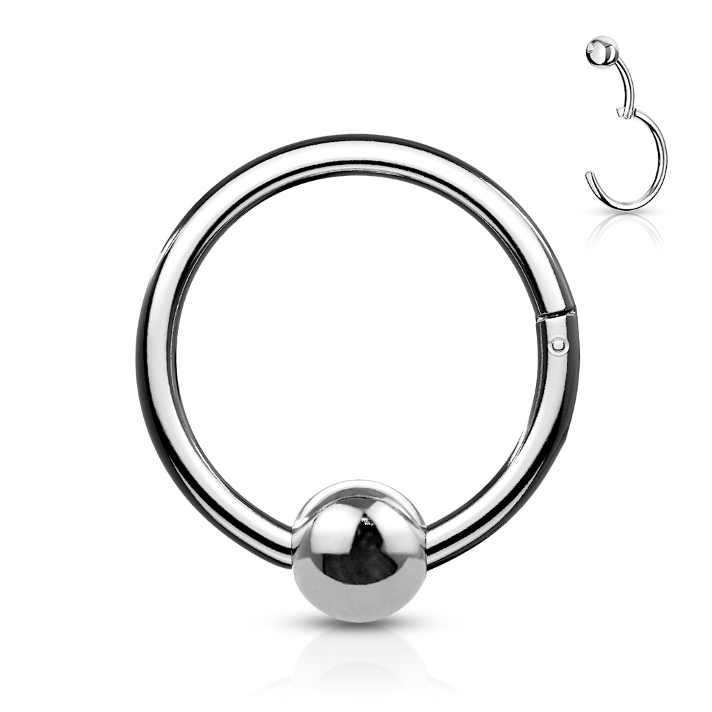 Šperky4U Piercing segment kruh s kuličkou 1,2 x 8 mm - K1040-ST