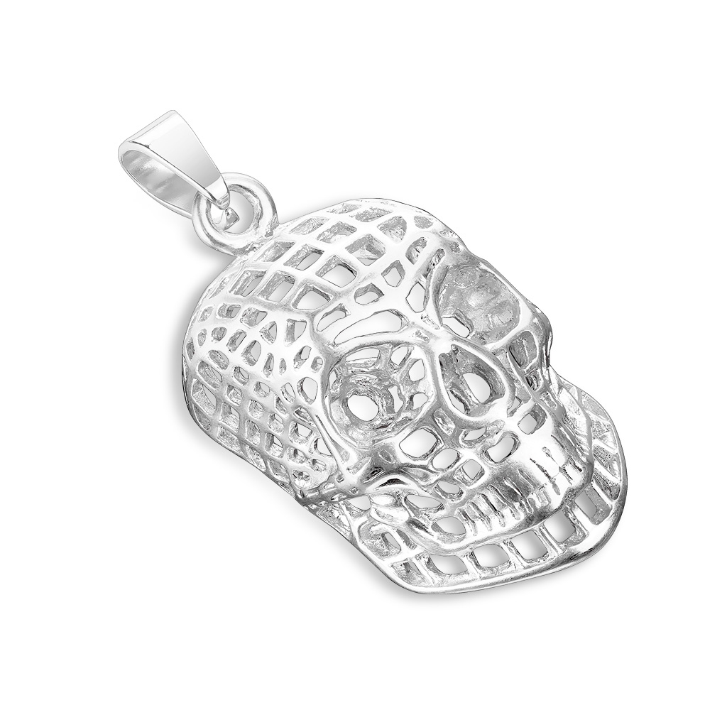 Šperky4U Ocelový přívěšek - lebka drátěná - OPP1744-ST
