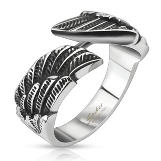 Šperky4U Ocelový prsten křídla - velikost 52 - OPR0138-52