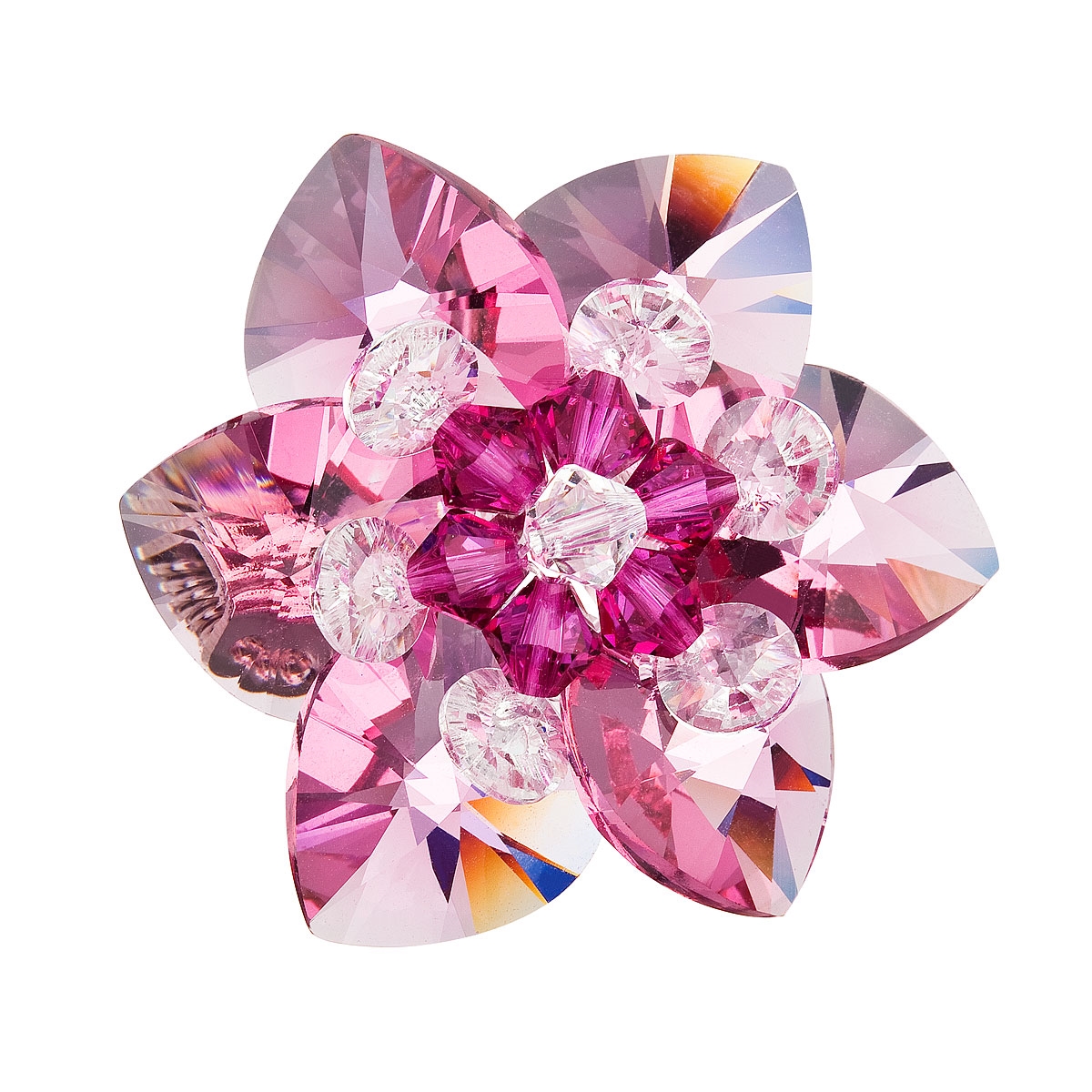 Brošňa s kamienkami Crystals From Swarovski ® Rose