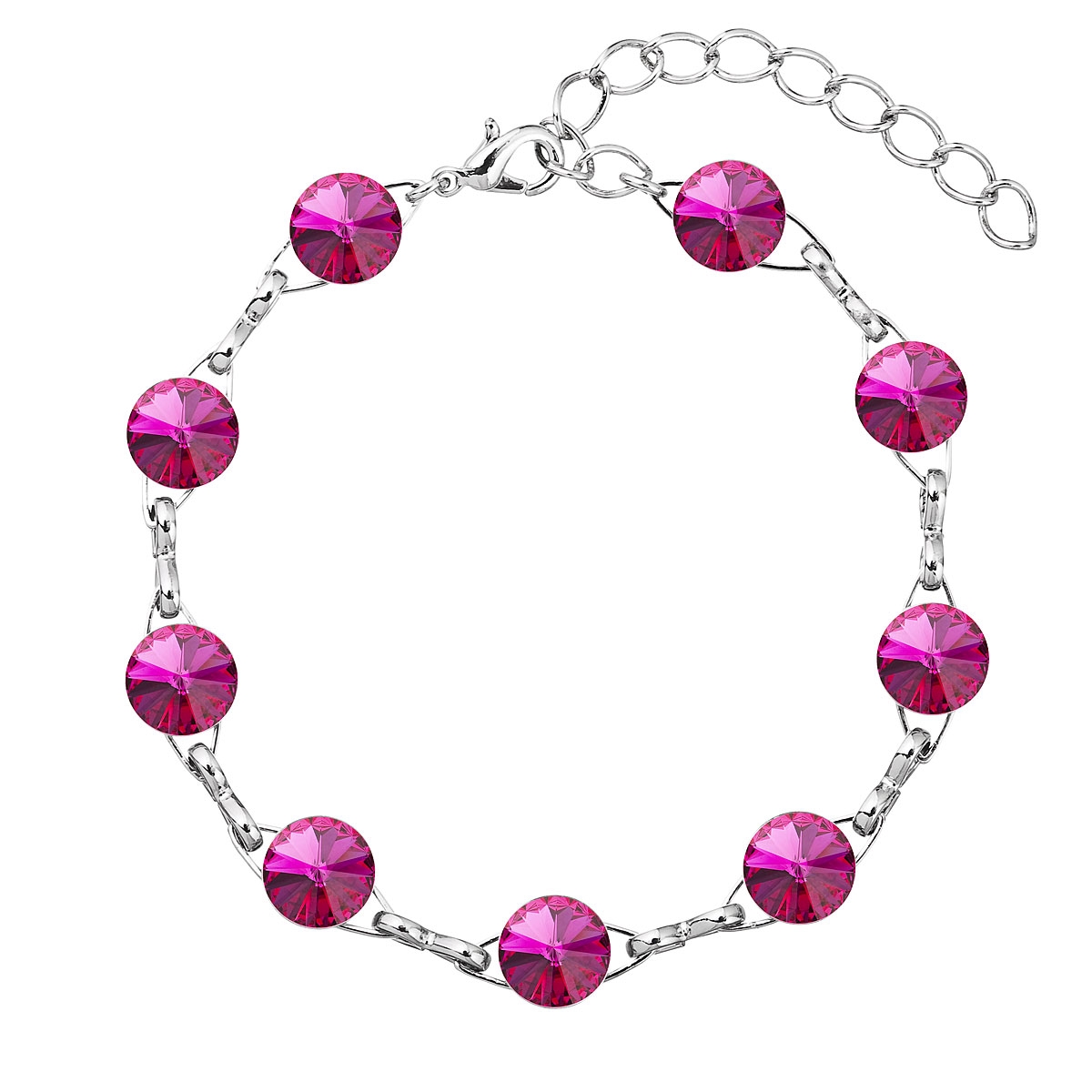 Náramok bižutéria so Swarovski kryštálmi, Fuchsia