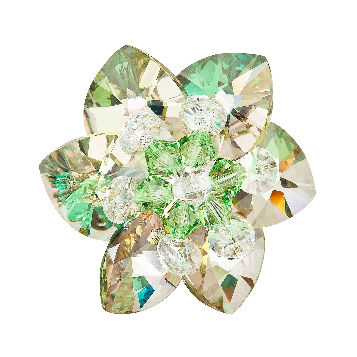 Brošňa s kamienkami Crystals From Swarovski ® Luminous Green