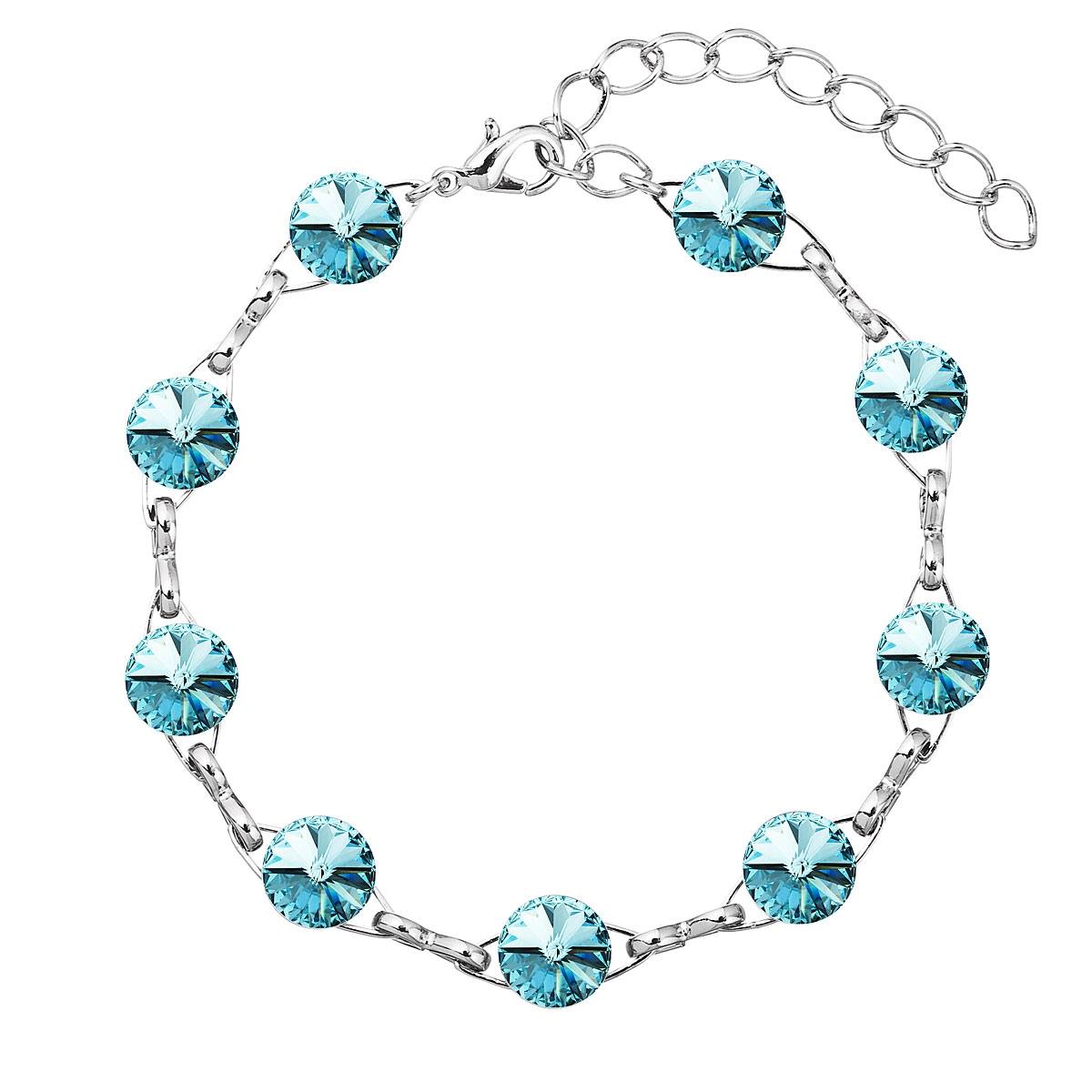 Náramok bižutéria so Swarovski kryštálmi, Light Turquoise