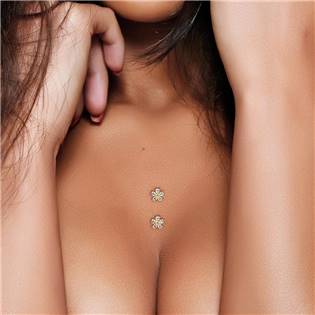 Šperky4U Microdermal kytička - ozdobná část, čiré zirkony - MD001-C