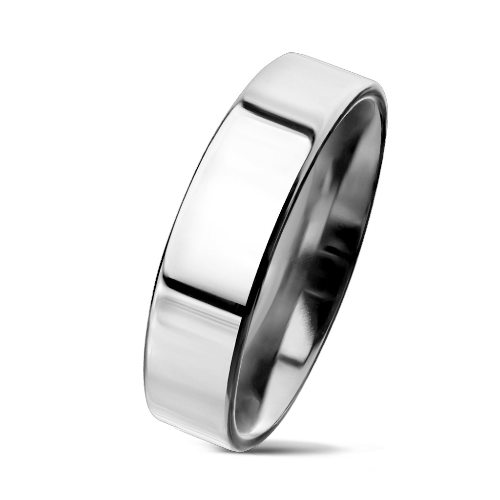 NUBIS® Lesklý prsten chirurgická ocel, šíře 5 mm - velikost 64 - NSS3004-5-64