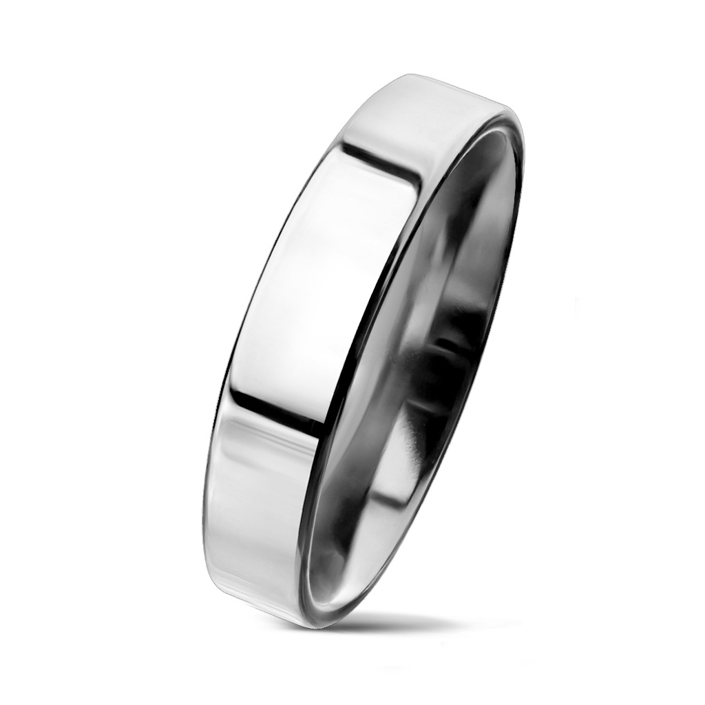 NUBIS® Lesklý prsten chirurgická ocel, šíře 4 mm - velikost 59 - NSS3004-4-59