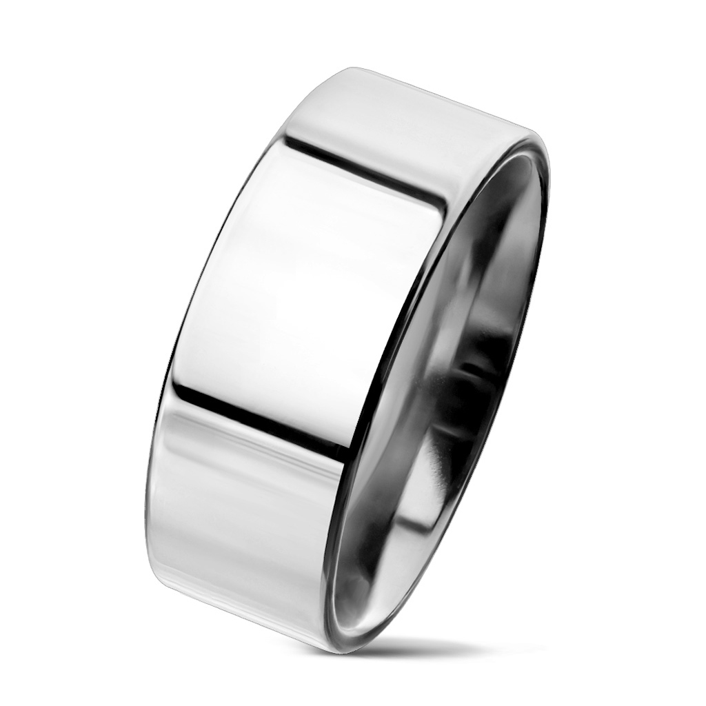 NUBIS® Lesklý prsten chirurgická ocel, šíře 8 mm - velikost 74 - NSS3004-8-74